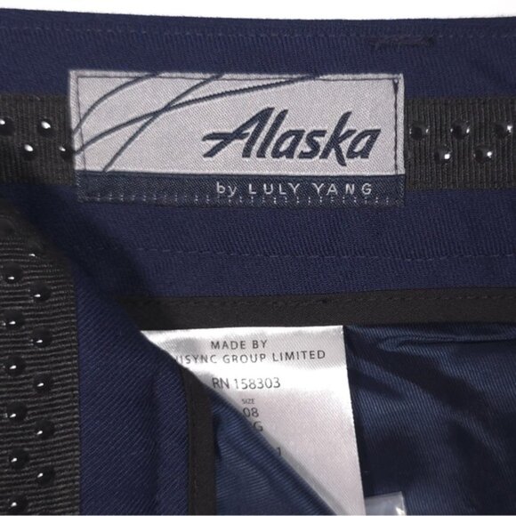 NWOT Alaska Airlines Luly Yang WOOL Blend Navy Trouser Pants 300001 Size 08 RG - Picture 4 of 13